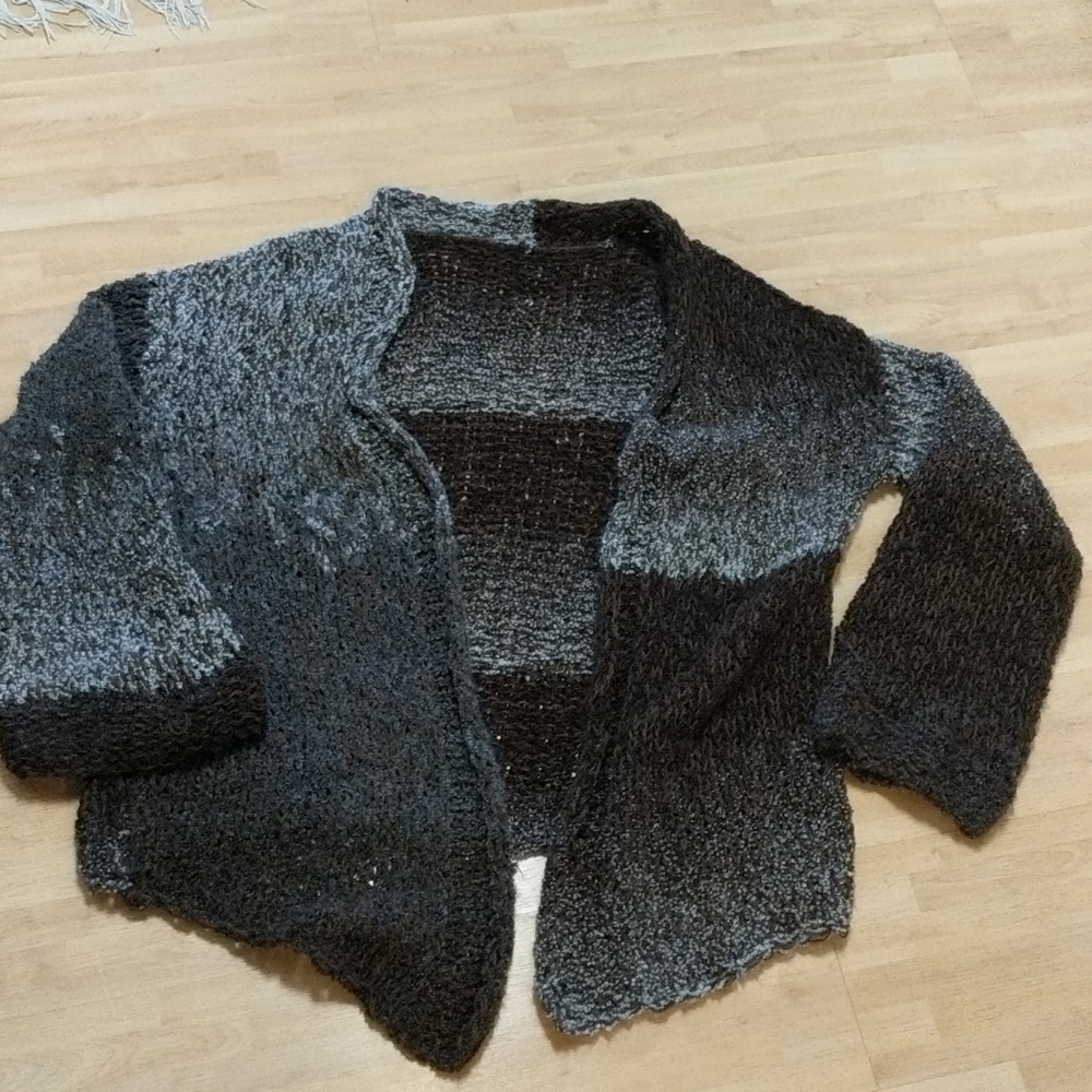 Hand knitted large open cardigan